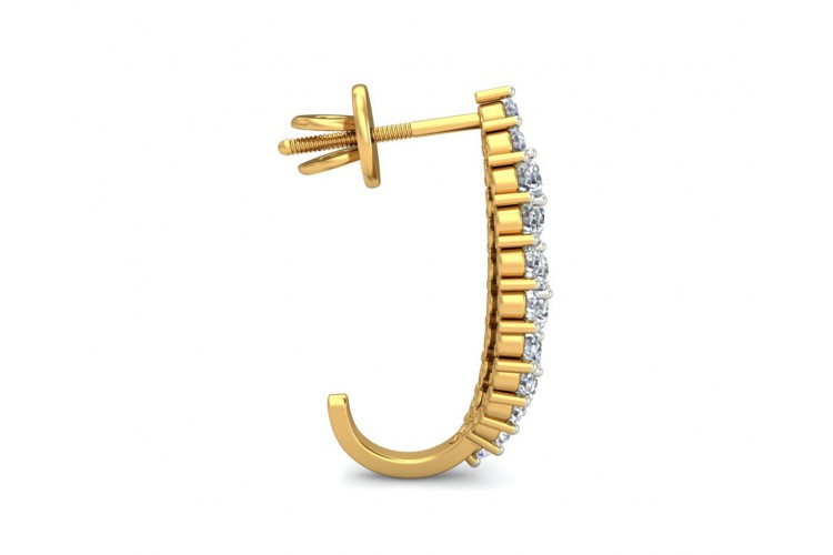 Fay Diamond Earrings Half Bali in 14k hallmarked Gold